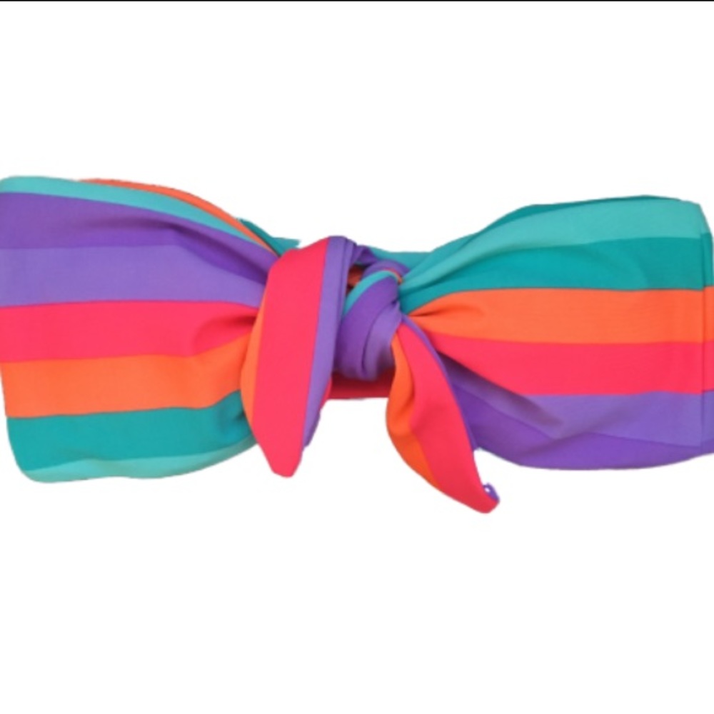 Rainbow bikini tie up top